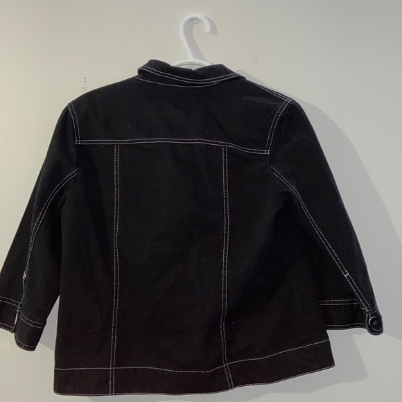 (SOLD) Black Jacket With White Stitching - Picture 3 of 3